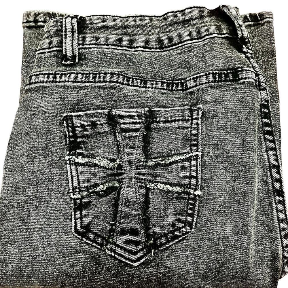 Grey acid wash jeans wide leg size 12 nice pocket detail